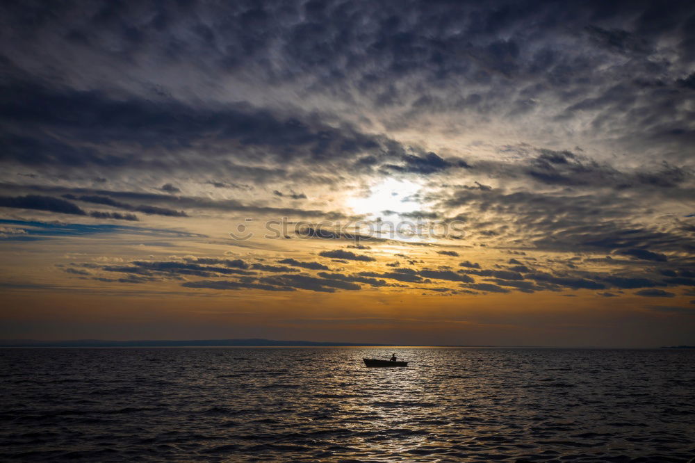 Similar – Lake with boat Watercraft