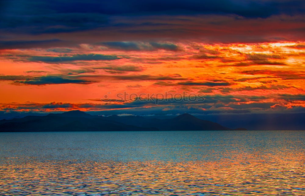 Similar – Sunset Lake Clouds Evening