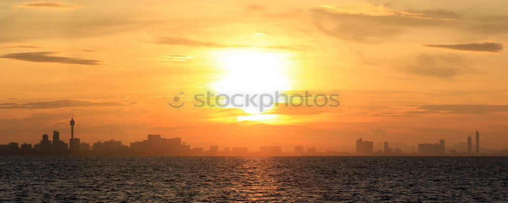 Image, Stock Photo Sun over Hamburg Town