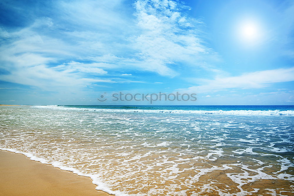 Similar – Tropical beach with sand and sea wave