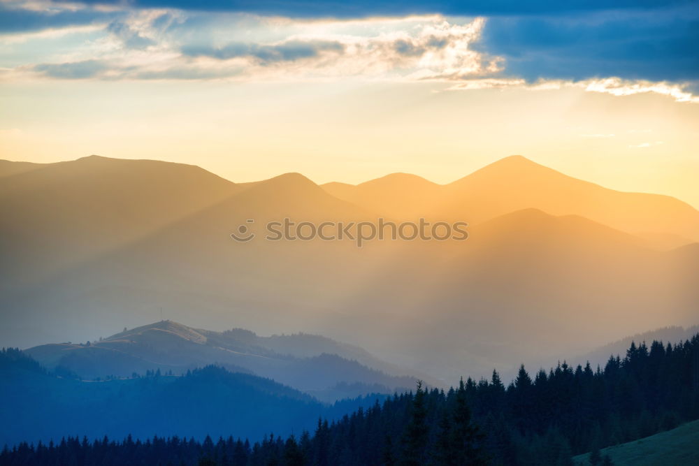 Similar – Beautiful autumn sunset panorama of Tatra mountains, Poland