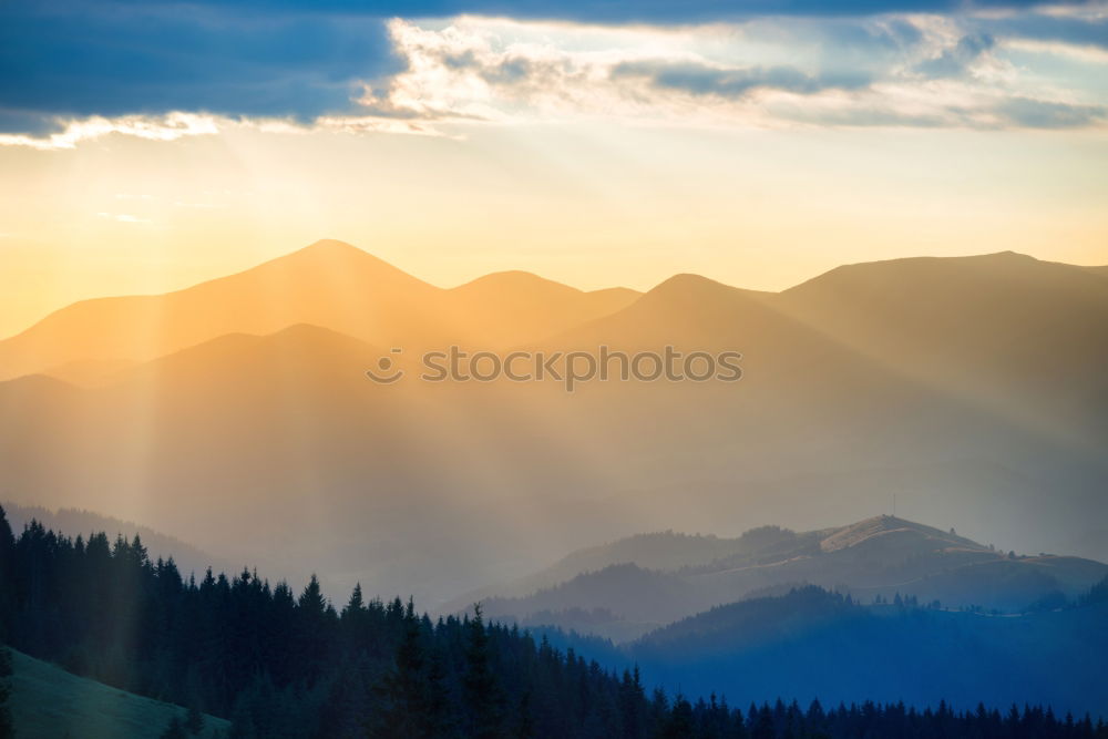 Similar – Beautiful autumn sunset panorama of Tatra mountains, Poland