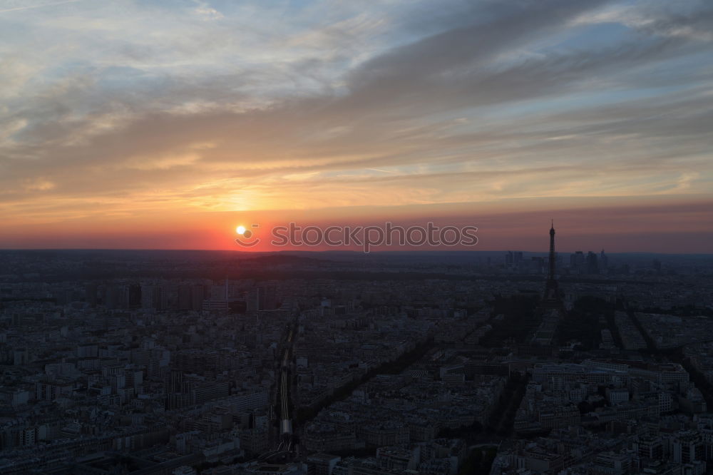 Similar – Drone shot of Paris at golden sunset