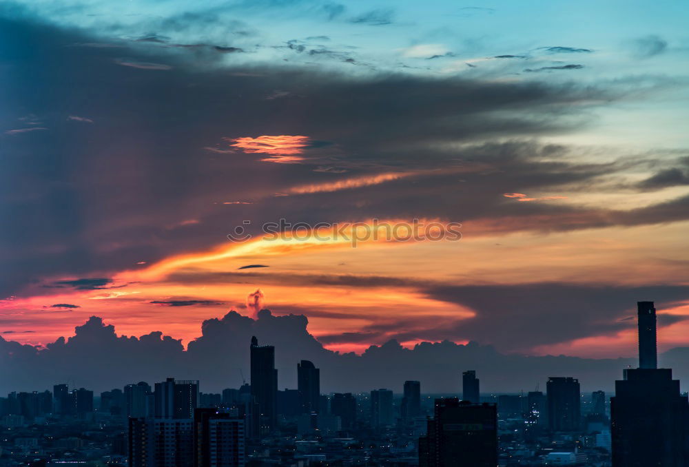 Similar – Image, Stock Photo Sunset over Manhattan Red