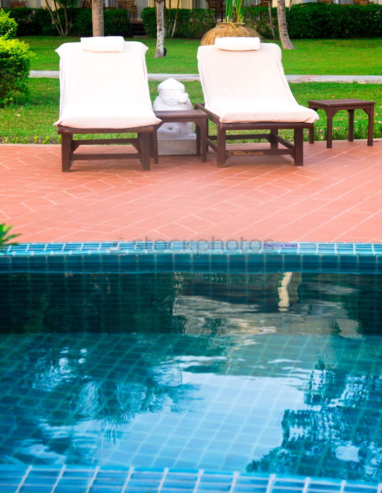 Similar – Image, Stock Photo Chairs by the pool Joy