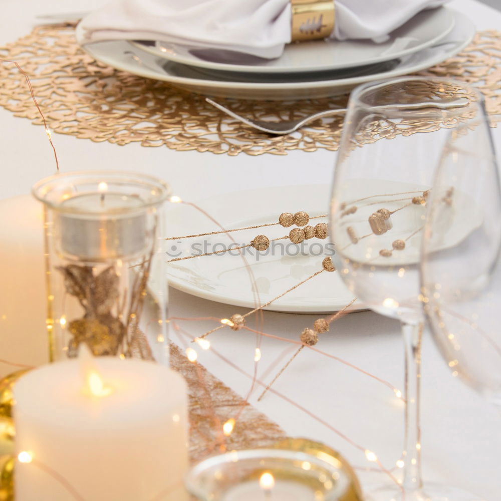 Similar – Image, Stock Photo candle lit dinner Crockery