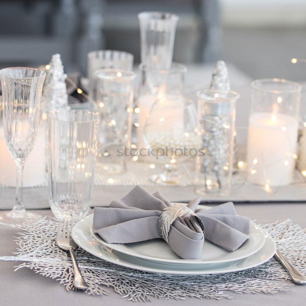 Similar – Christmas and New Year table setting in scandinavian style