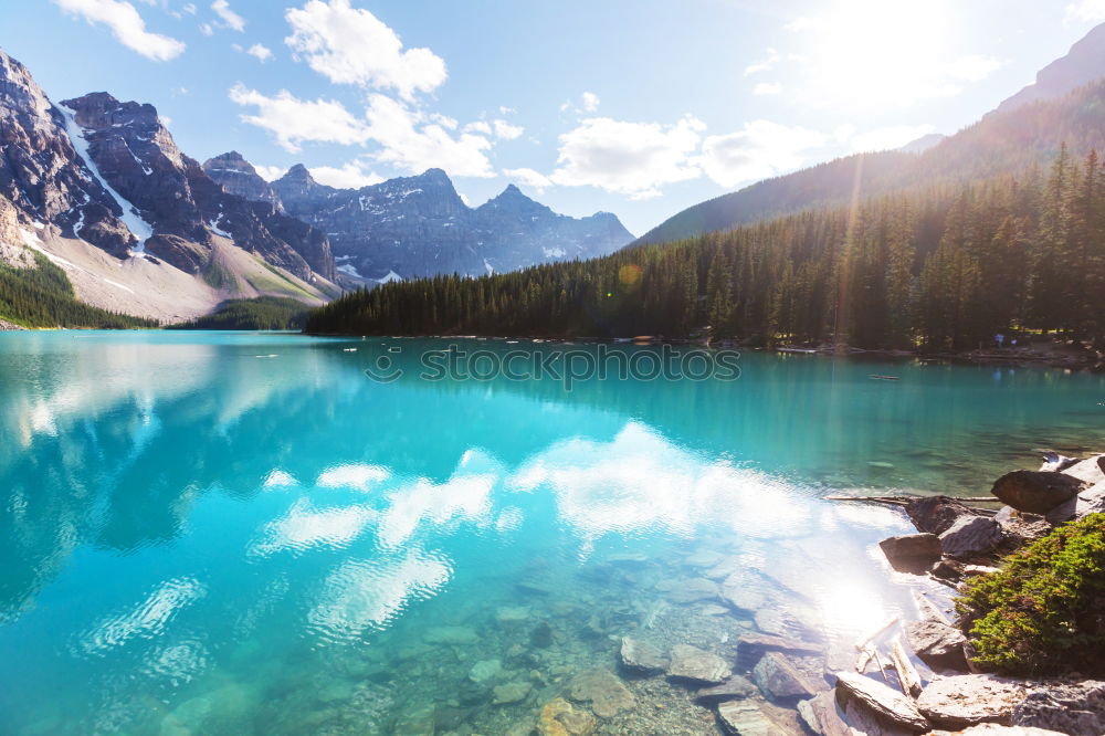 Similar – Image, Stock Photo Summer day at beautiful Moraine Lake