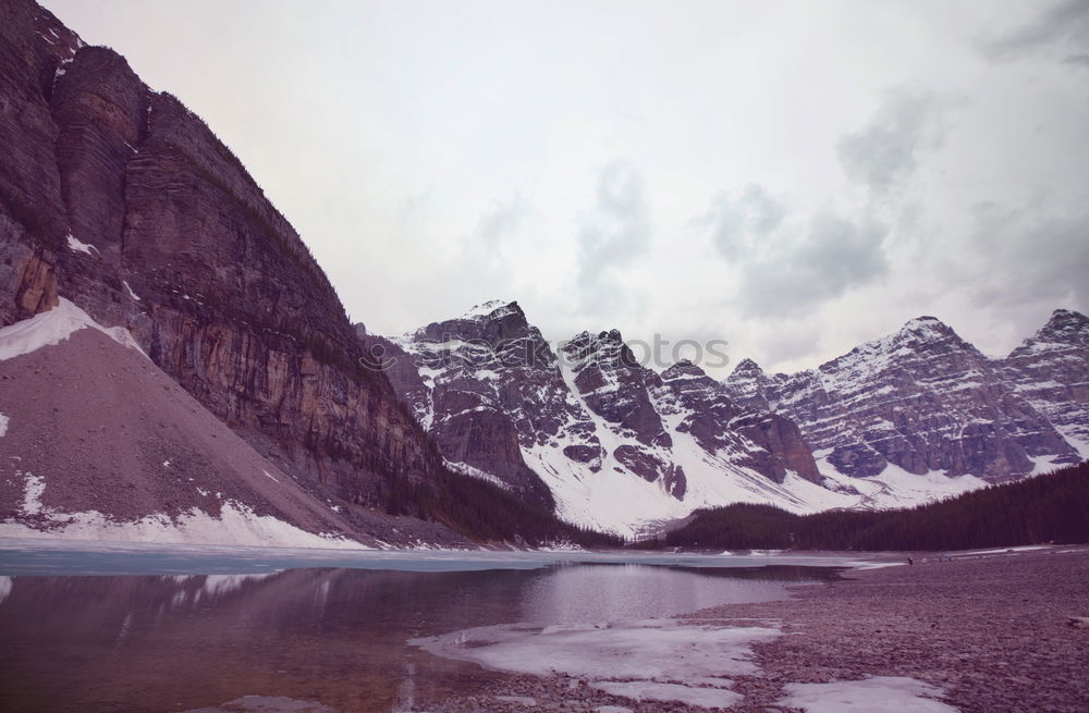 Similar – Image, Stock Photo Sunrise over the glacier behind Lake Louise, Canada