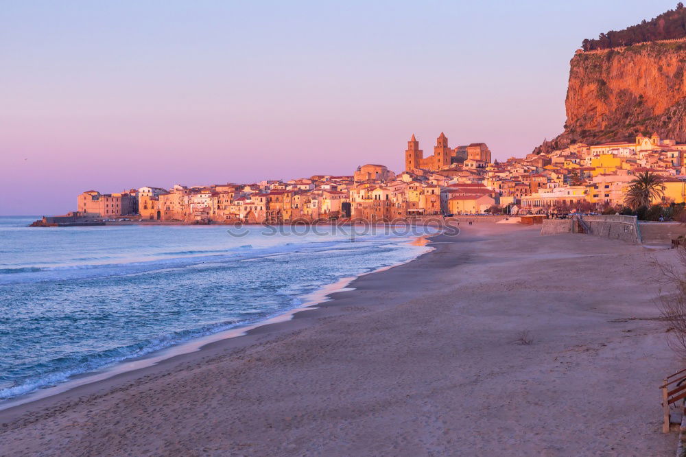 Similar – Image, Stock Photo Beautiful view from hills on the coast town of