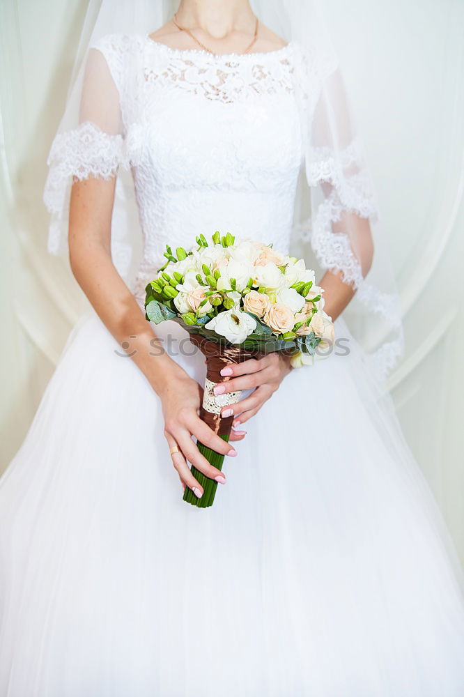 Similar – Image, Stock Photo Bride trying on wedding dress.