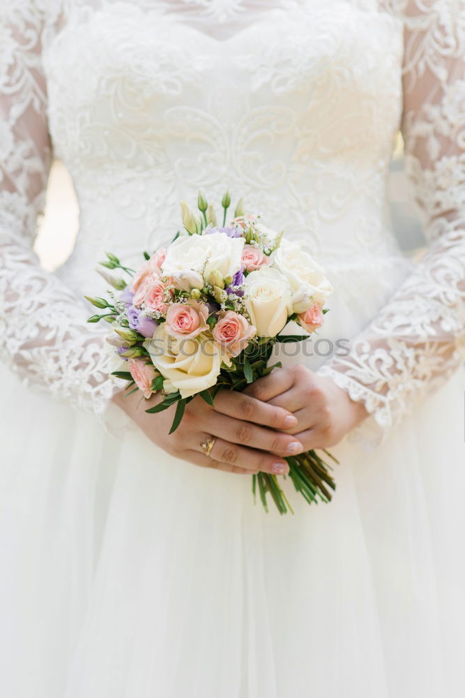 Similar – Back view of bride with bouquet