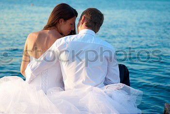 Similar – Beautiful wedding couple at the beach