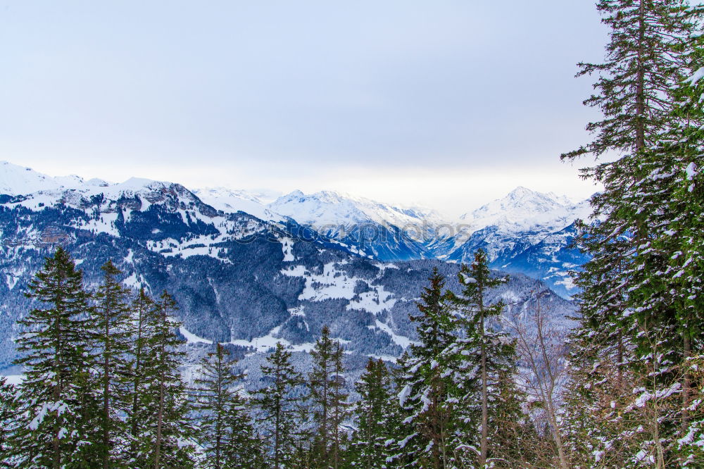 Similar – Ski hut & summit panorama