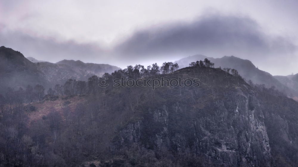 Similar – Autumn September foggy morning in mountains