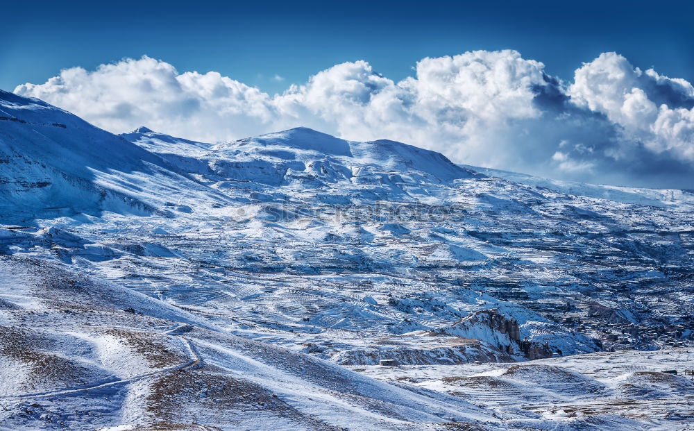 Similar – Road in beautiful winter mountains