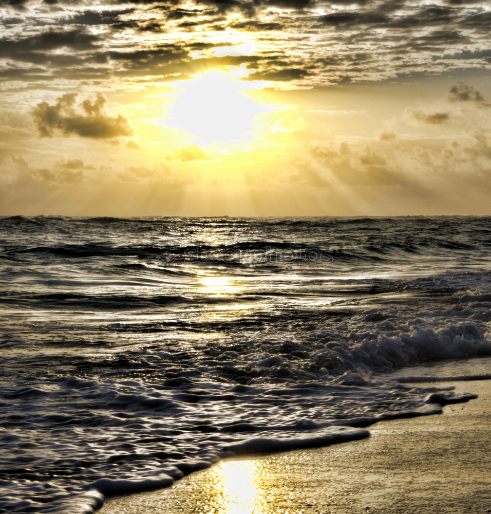 Similar – Image, Stock Photo setting sun on the sea in Lorient in France