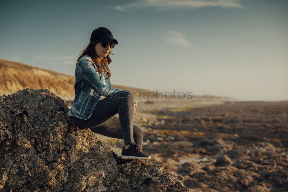 Similar – Woman posing on nature Sit