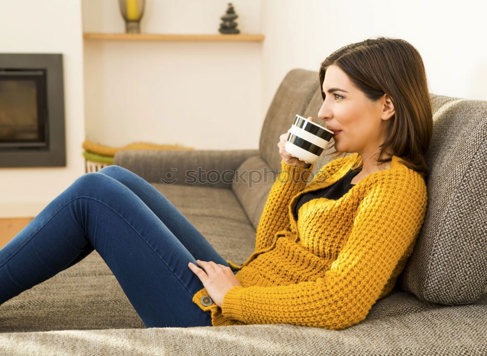 Similar – Image, Stock Photo indoor lifestyle portrait of young woman