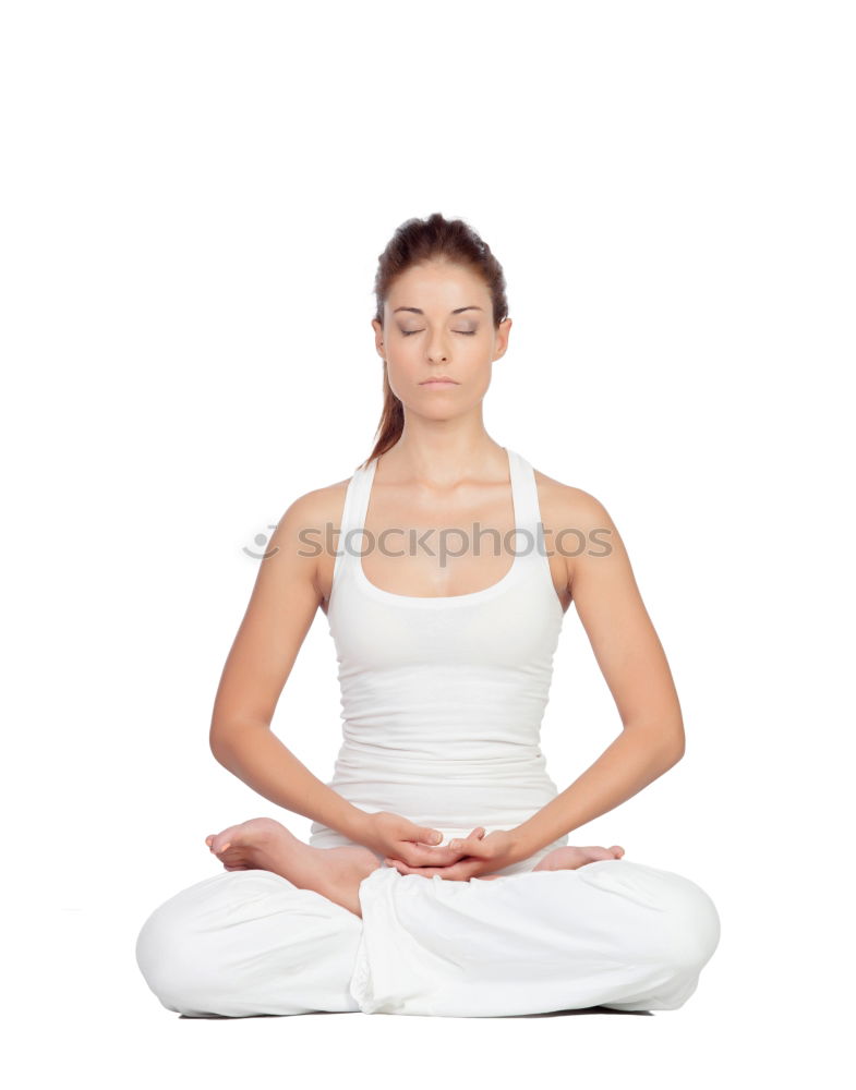 Similar – Teen girl doing yoga at home