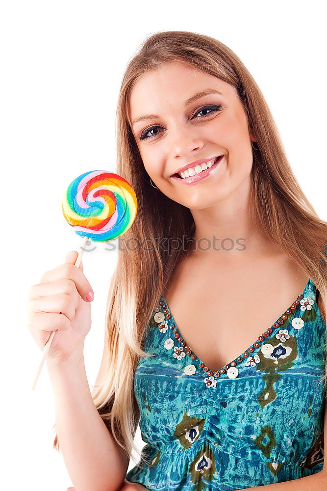 Similar – Image, Stock Photo Young woman with a cookie and coffee mug