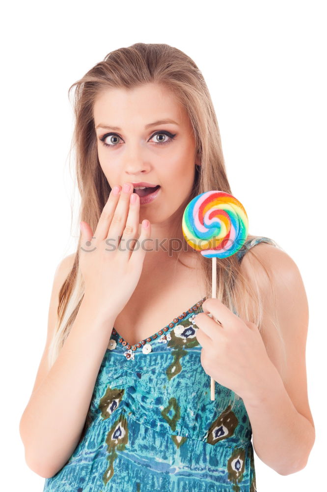 Similar – Image, Stock Photo Young woman with a cookie and coffee mug