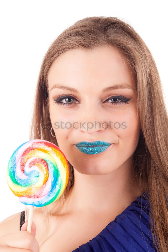 Similar – Image, Stock Photo Young woman with a cookie and coffee mug