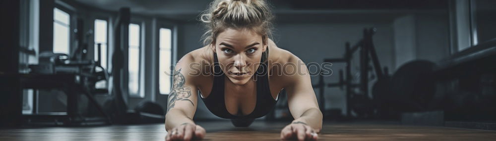 Similar – Image, Stock Photo Woman stretching legs in a fitness class