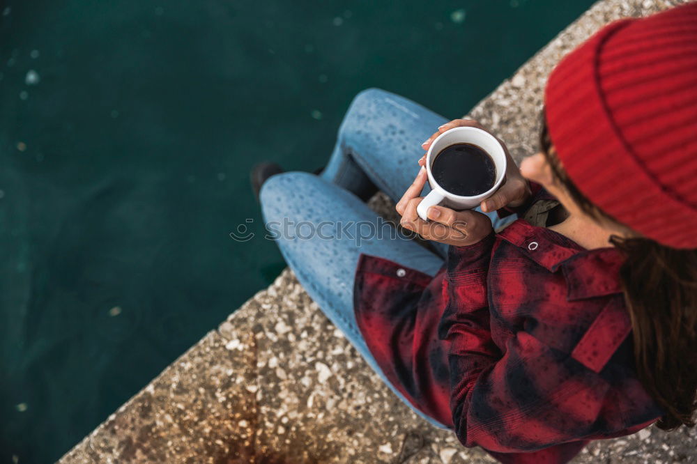 Similar – Image, Stock Photo Woman sitting and relaxing on floor