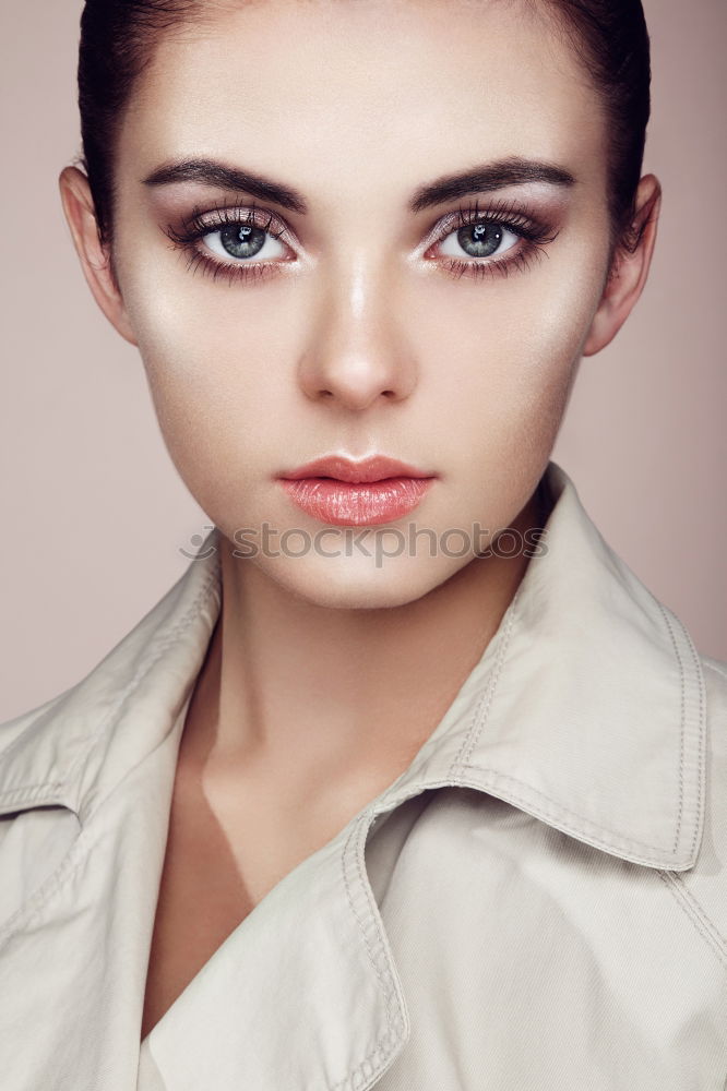 Similar – Young woman with forehead fringes