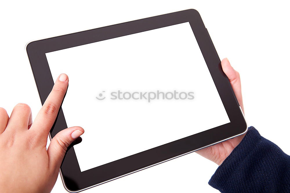 Similar – Image, Stock Photo Tablet on pink and dark turquoise background