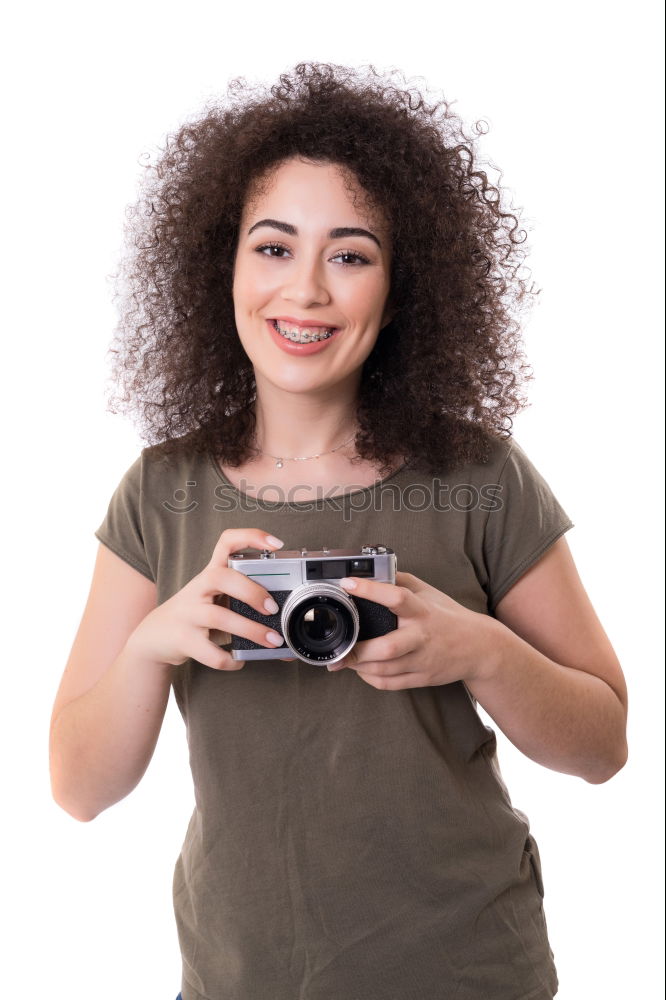 Similar – Image, Stock Photo Young woman taking pictures with an instant camera