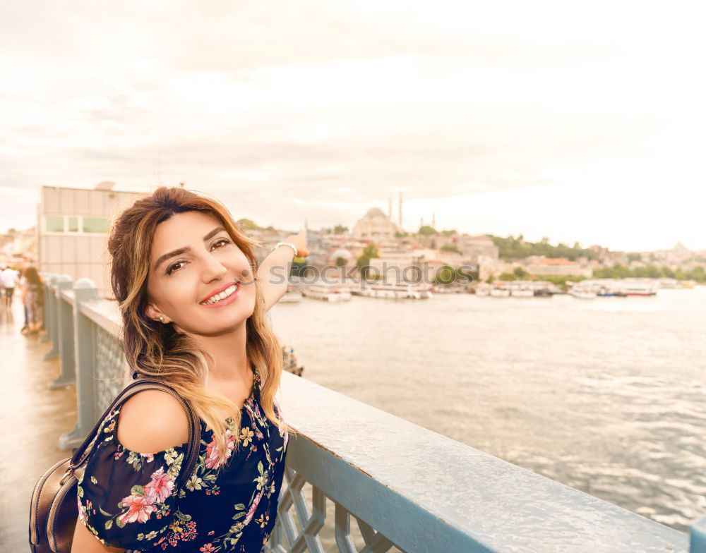 Similar – Image, Stock Photo Beautiful girl with a hat and sunglasses posing in Sydney, with Harbour Bridge in the background.