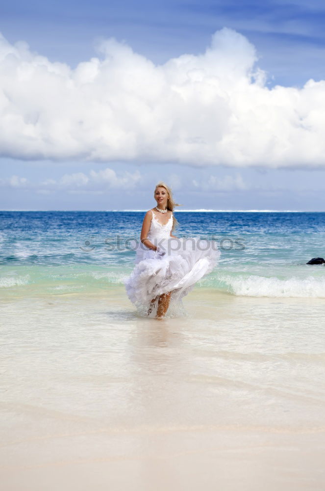 Similar – Image, Stock Photo Bride on the beach Wedding