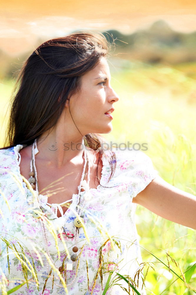 Similar – Image, Stock Photo Girl Sitting in fields with a camera