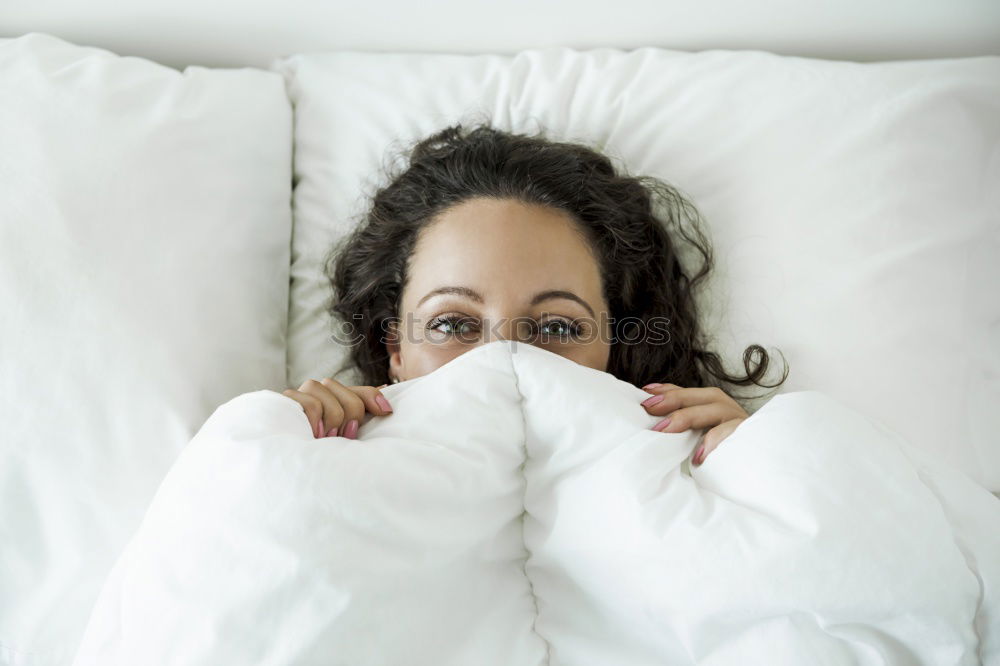 Similar – Happy beautiful young black woman relaxed lying down in the bed