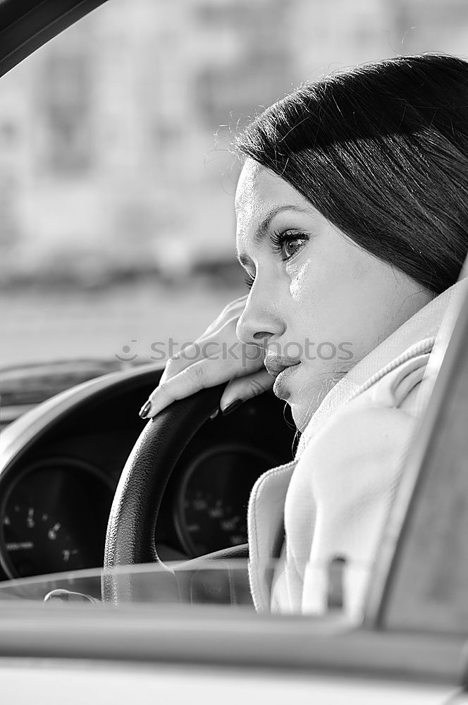 Similar – Image, Stock Photo taxi driver in the car waiting for the client