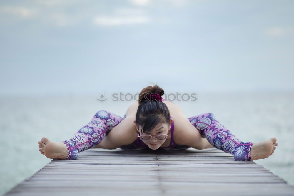 Similar – Image, Stock Photo Young Woman working out outdoors and having fun