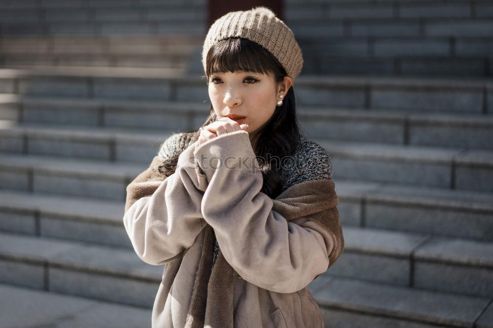 Similar – Image, Stock Photo Close up of a moody female portrait