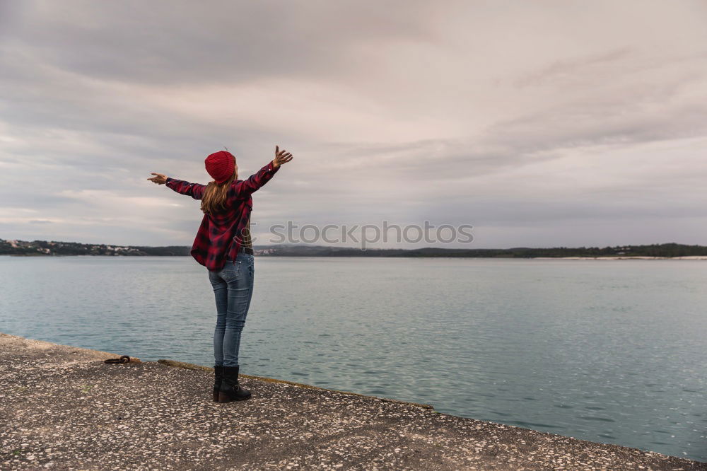 Similar – Senior looks into the distance