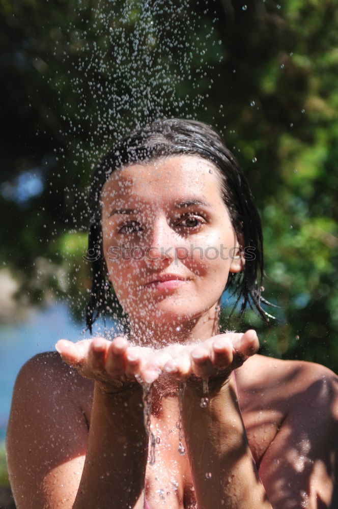 Similar – Image, Stock Photo Rigid wet Woman Source Wet