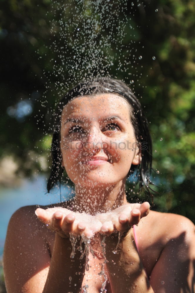 Similar – Image, Stock Photo Rigid wet Woman Source Wet