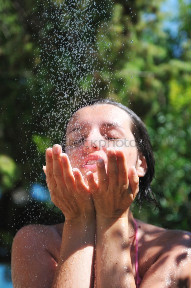 Similar – Image, Stock Photo Rigid wet Woman Source Wet