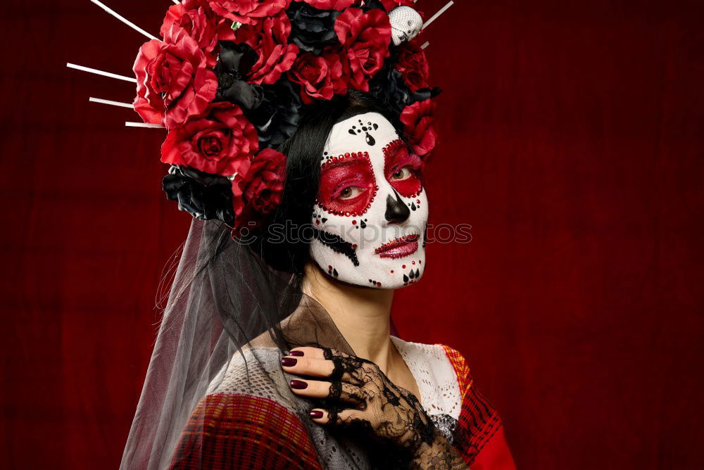 Image, Stock Photo girl in halloween costume