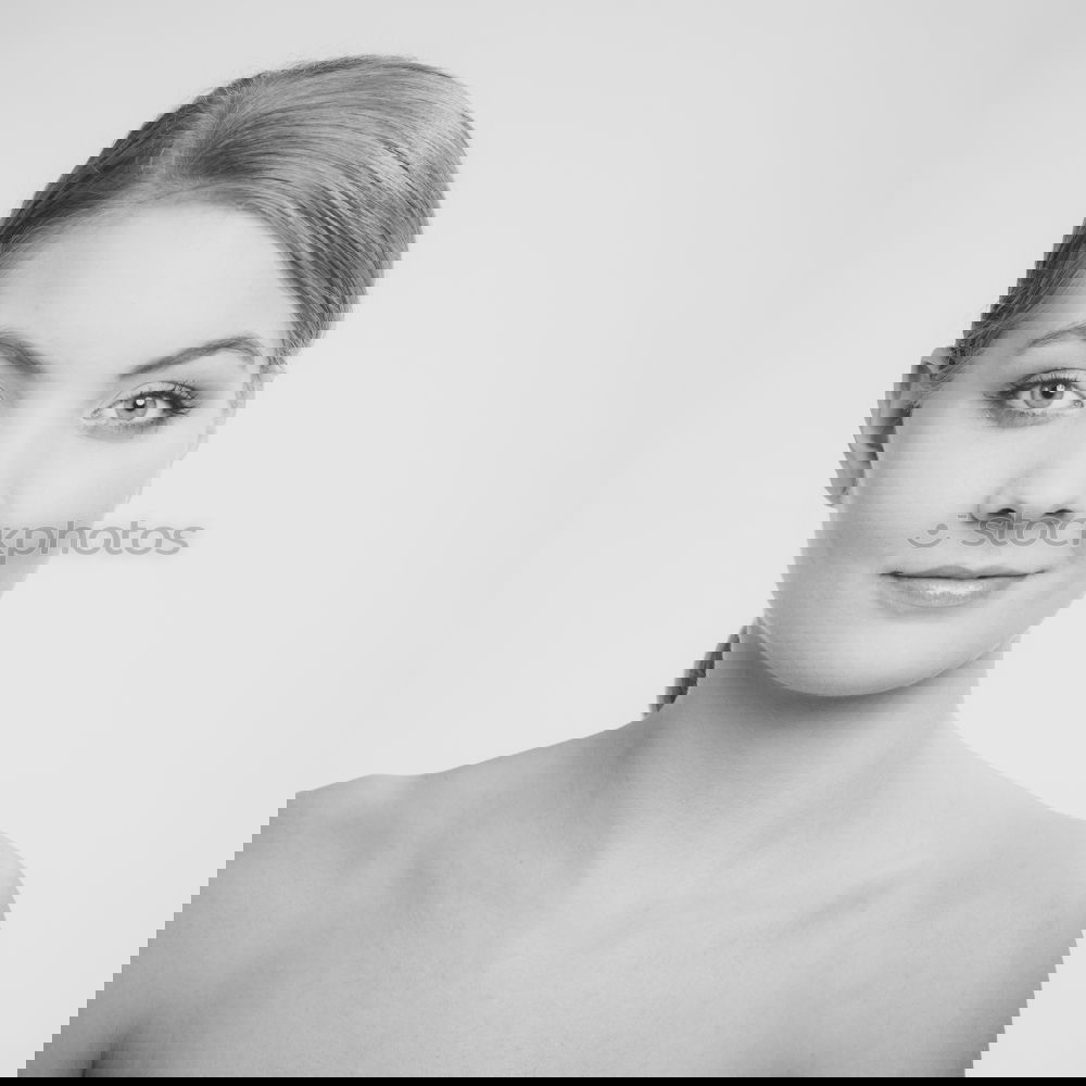 Similar – Image, Stock Photo analogue, rectangular medium format portrait of a young woman with freckles and short hair