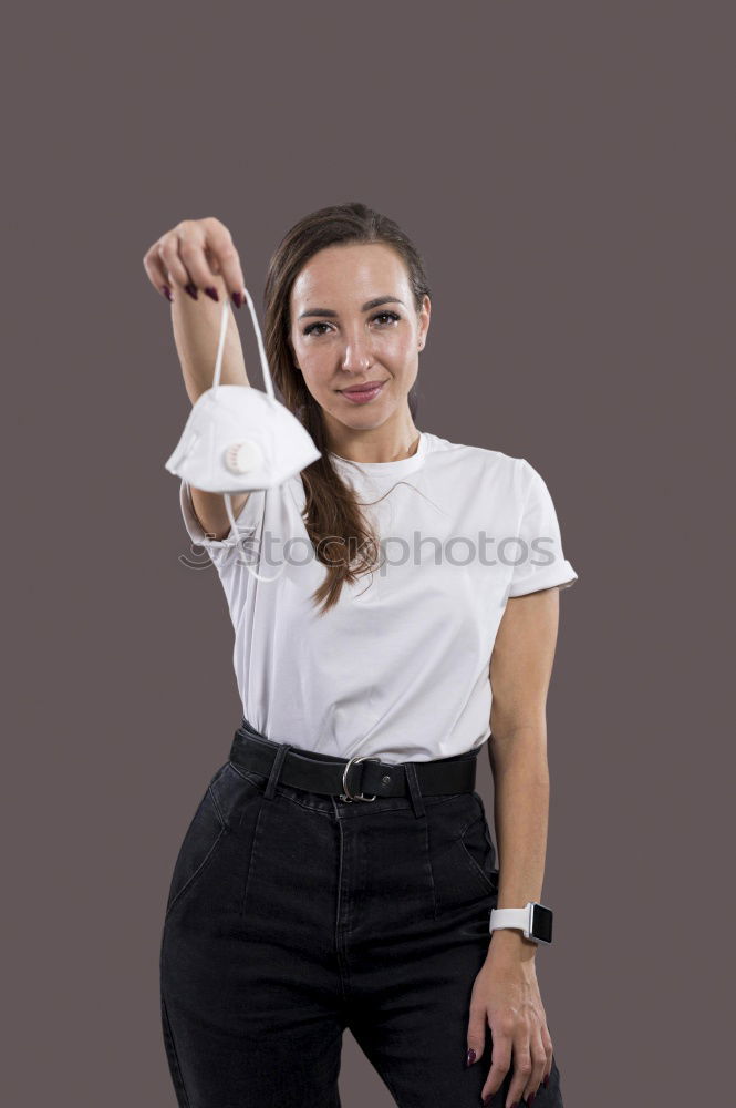 Similar – Woman with hand mirror