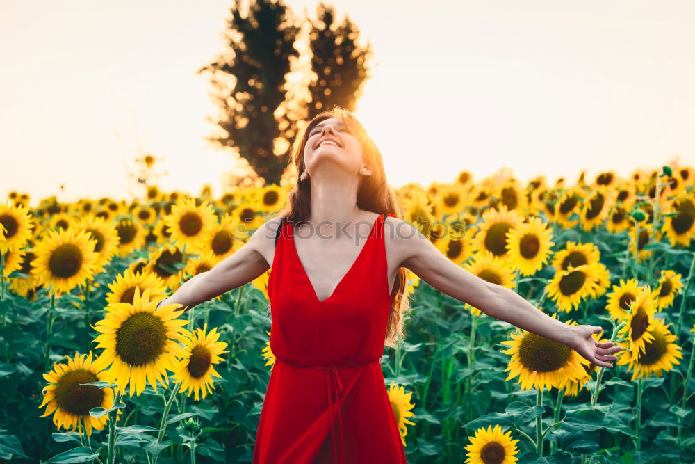 Similar – Woman in middle of wheat field