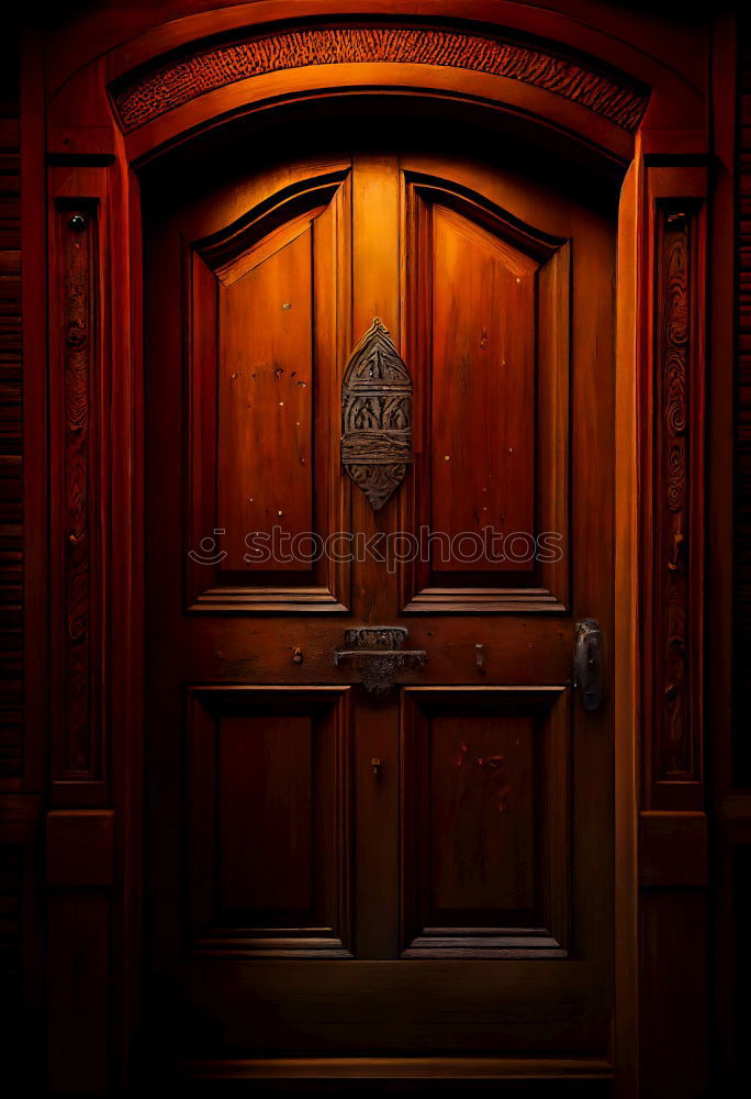 Similar – House number 37 on a dark wooden front door with crooked hook