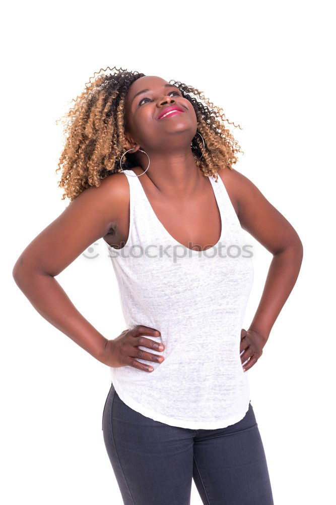 Similar – Image, Stock Photo Young dark skinned woman with dreadlocks looks at the camera