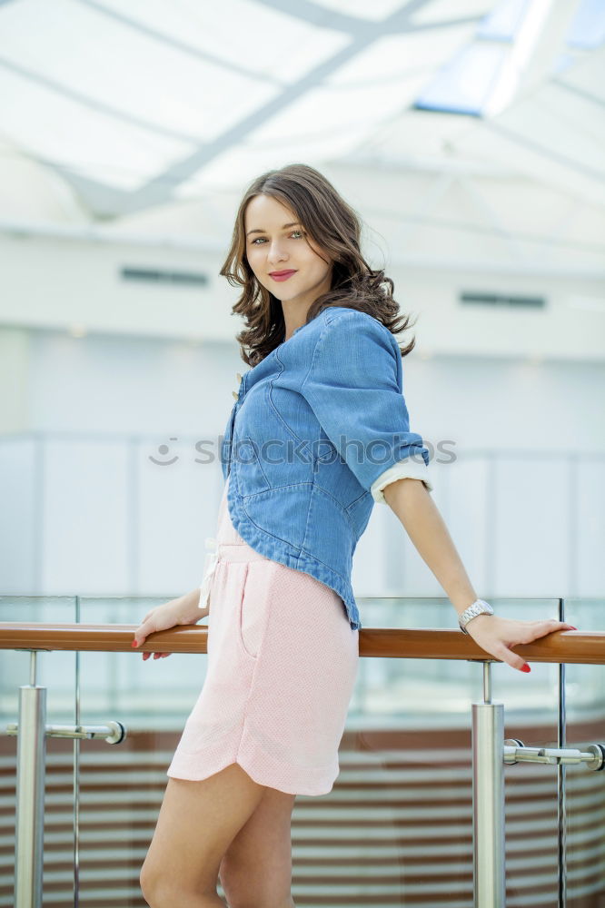 Similar – Girl smiling in urban background.